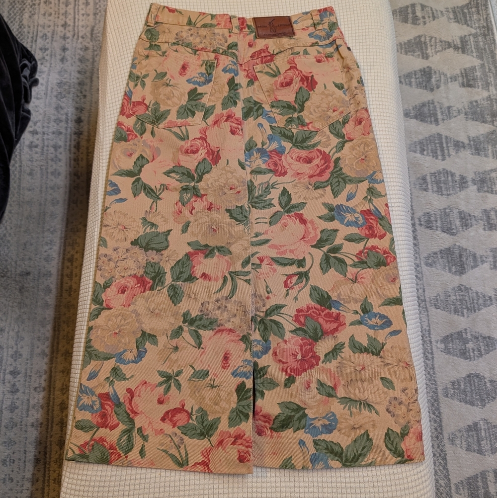 Vintage Ralph Lauren Floral Pencil Skirt - Multicolor